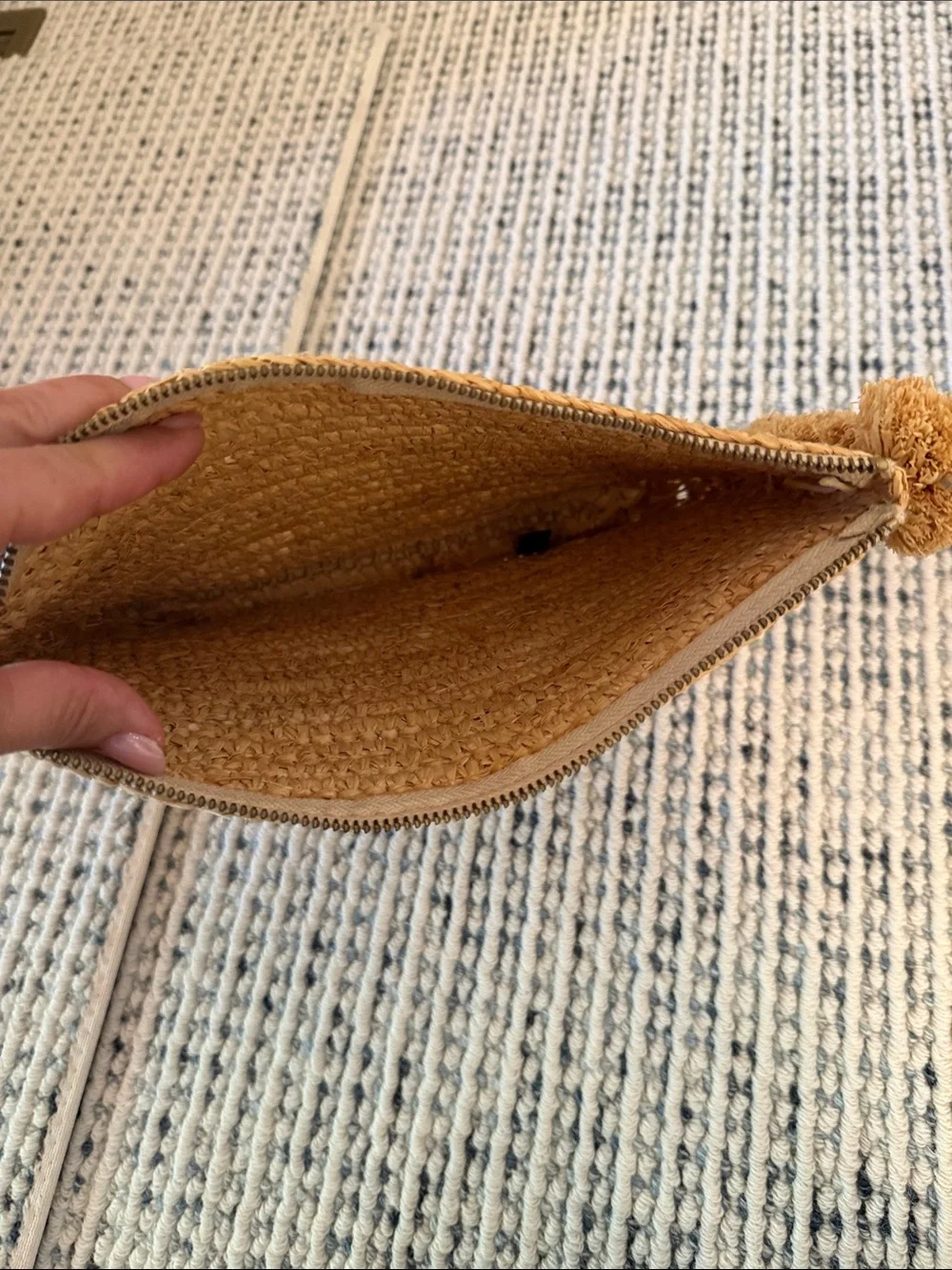 Loeffler Randall rafia Pom-Pom Wristlet Clutch in Tan - Picture 3 of 5